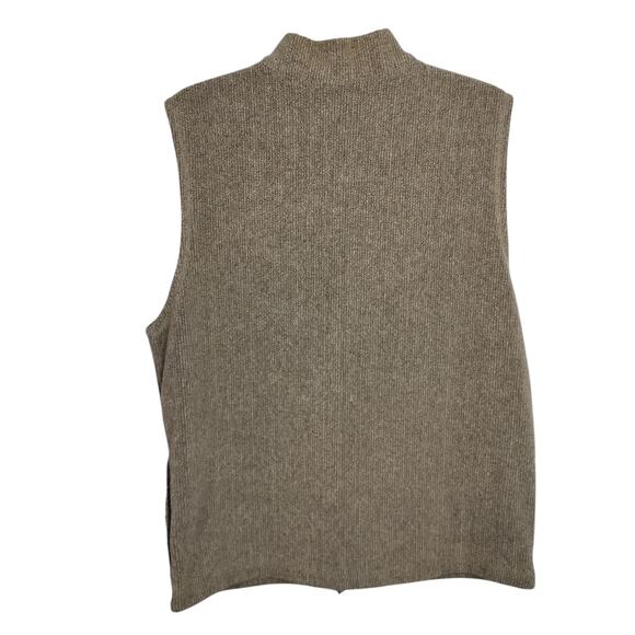 4430) Green Brand Recycled Sensegal Yarn Tan Full Zip High Neck Vest Large - Picture 5 of 9